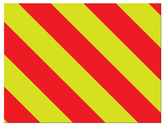 ORAFOL V98 Chevrons pré-fabriqué Rouge/Lime